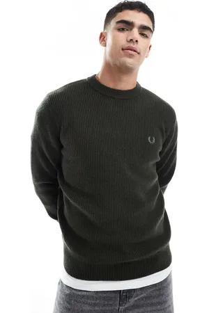 Fred Perry Lambswool knitted sweater in dark