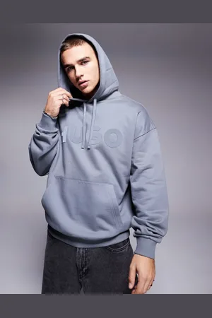 HUGO BOSS Oversized ditchle large chest logo hoodie in