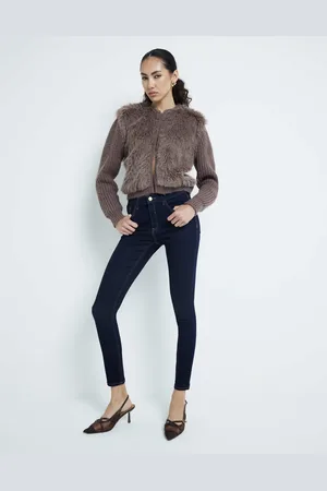 River Island Midrise skinny jeans in ultra dark wash