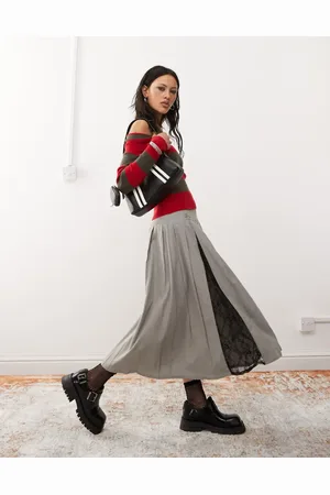 Daisy Street Pleated midaxi skirt lace insert skirt