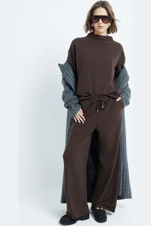 River Island Cozy wide leg pants in dark