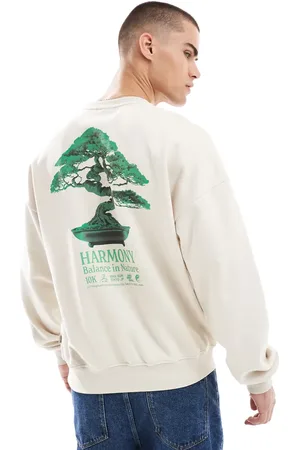 Only & Sons Oversized sweatshirt with Harmony back print in cream