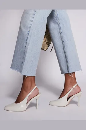 Public Desire Tilapia high vamp slingback heeled shoes in cream