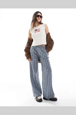 Daisy Street Pull on drawstring pants in gingham