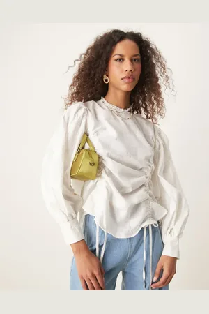 Ghospell Long sleeve drawstring top in