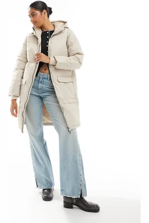 Object Longline hooded puffer jacket in silver gray