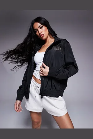 EA7 Armani hooded short jacket with gold logo in