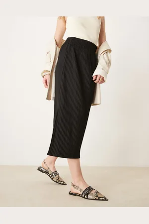Y.A.S Plisse midi skirt in