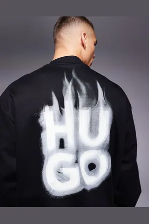 HUGO BOSS Durungu relaxed fit sweatshirt in with smoked chest logo