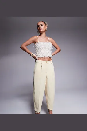 River Island Barrel leg pants in light