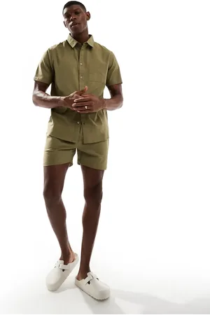 Aray Draw string beach short in olive - part of a set