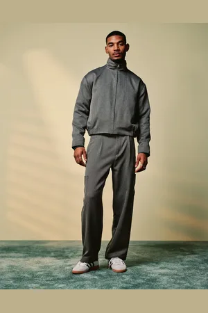 ASOS Smart wide cargo pants in herringbone with elasticated waist - part of a set