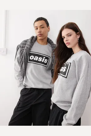 Reclaimed Unisex Oasis licensed oversized sweatshirt in heather