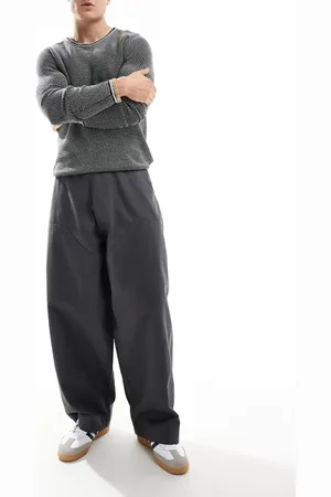 ASOS Oversized baggy with knee panels in charcoal canvas