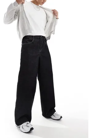 ASOS Super baggy cord pants with contrast stitch in