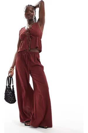Esmée Esmee Exclusive beach pants in textured cherry - part of a set