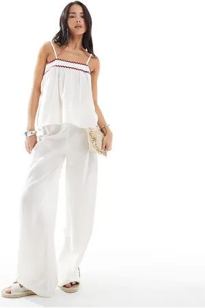 Esmée Exclusive ric rac beach pants in & red - part of a set