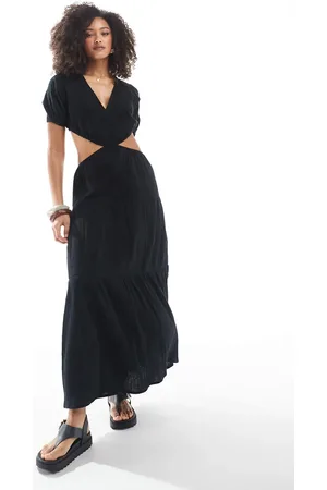 Esmée Esmee Exclusive cut-out tiered maxi beach dress in