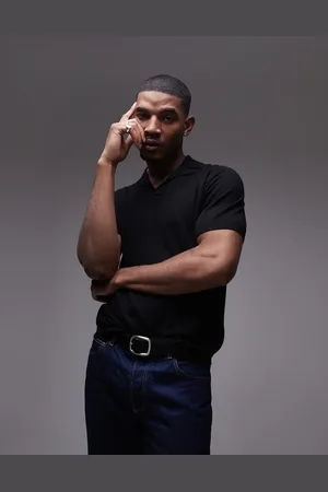 Topman Short sleeve knit open revere shirt in