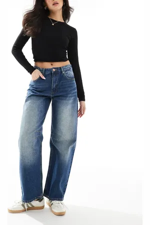 Pull&Bear Baggy jean with dart detail in washed dark