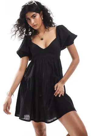 Esmée Esmee Exclusive cut-out mini puff sleeve beach dress in