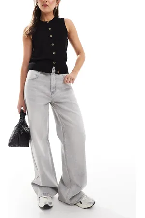 Pull&Bear Wide leg jeans in washed