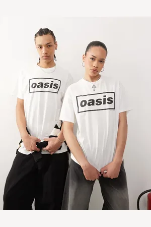 Reclaimed Unisex Oasis licensed T-shirt in white