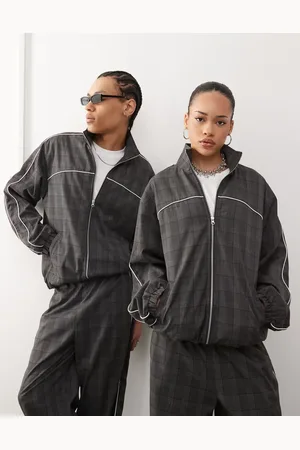 COLLUSION Unisex harrington jacket in sporty plaid - part of a set