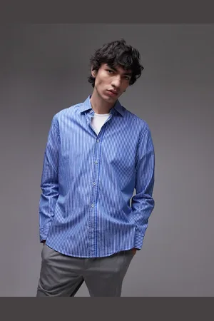 MANGO Regular fit striped shirt in light