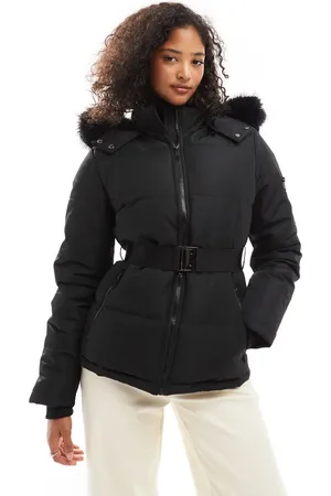 Threadbare Hooded ski puffer jacket in