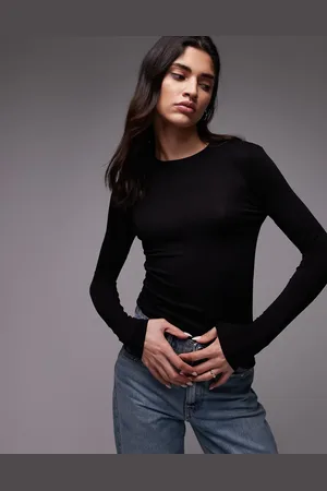 MANGO Long sleeve soft touch top in
