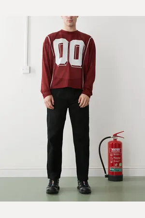 A Bathing Ape Aape by A Bathing Ape elastic waist straight leg logo jeans in black
