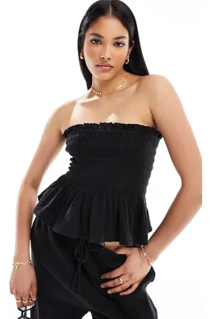 Iisla & Bird Bandeau shirred crop beach top in - part of a set