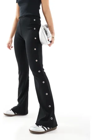 ONLY Flare pants with grommet details in