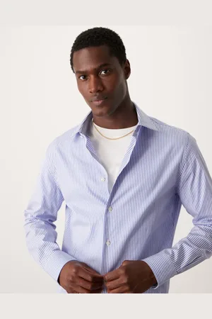 MANGO Slim fit button down striped shirt in