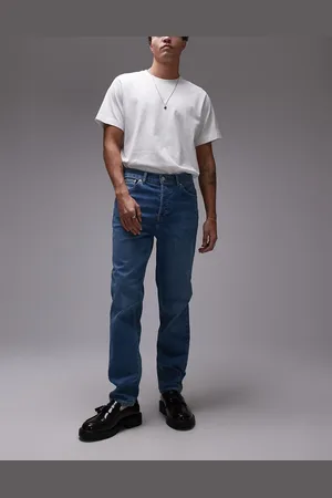 Topman Stretch taper jeans in mid wash