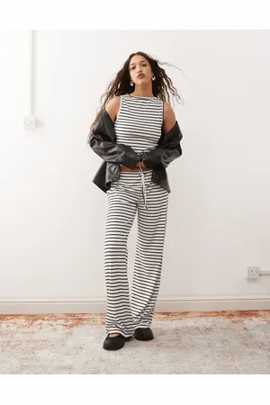 COLLUSION Drawstring wide leg striped pants - part of a set