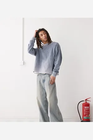 COLLUSION Boxy fleece fabric sweatshirt in gray