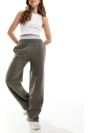 Pull&Bear Boxer waistband wide leg sweatpants in
