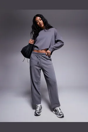 River Island Barrel leg sweatpants in dark - part of a set