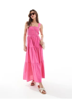 Esmée Esmee Exclusive shirred waist maxi beach dress in
