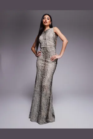 Jaded Rose Backless maxi dress in snake print