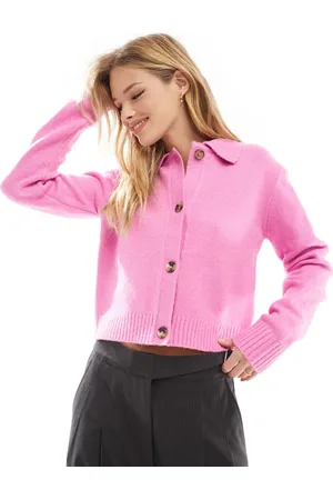 Threadbare Knit cardigan in with collar