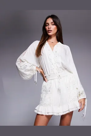 River Island Lace embellished shorts in cream - part of a set