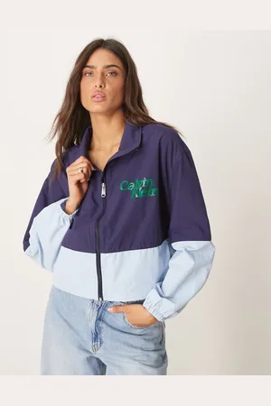 Calvin Klein Cropped color block windbreaker in navy