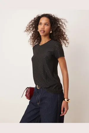 JDY Jersey eyelet t-shirt in