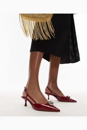 MANGO Pointed heels with gold detailing in