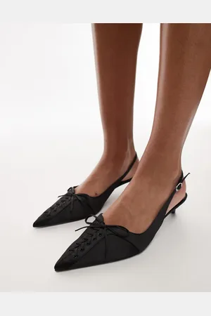 MANGO Coresett detail pointed kitten heel in