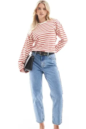 Pull&Bear Petite high rise Mom jean in mid
