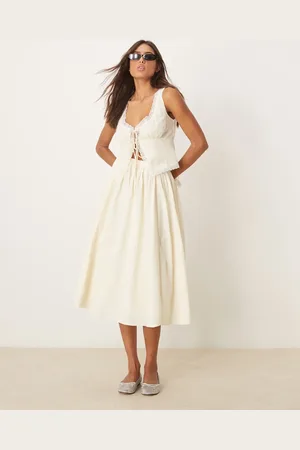 Glamorous Midaxi a-line skirt in buttermilk